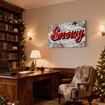 «Christmas Snowy Christmas», ensemble de 3 impressions sur toile