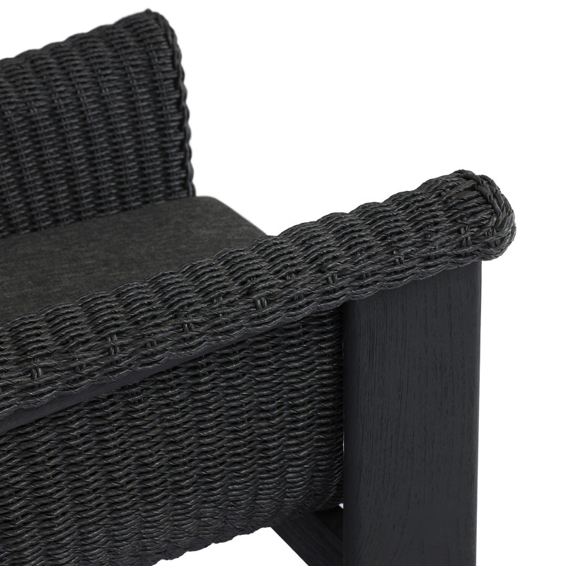 Santoro Outdoor Teak Armchair, Black