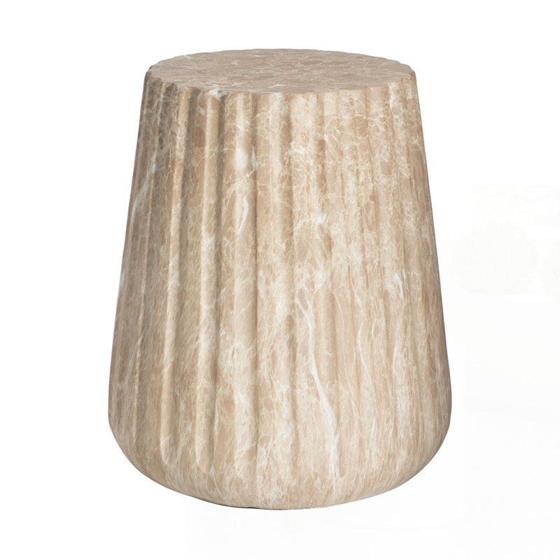 Outdoor Cleme Carved Side Table, Gold