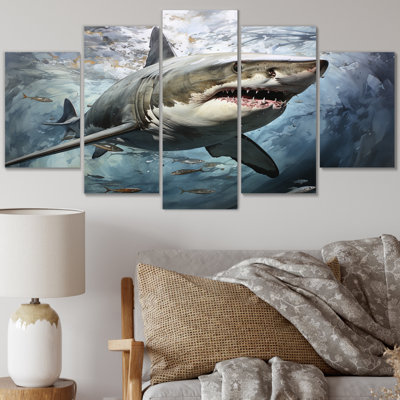 Grey Shark Silent Hunter II - Animals Wall Decor - 5 Panels