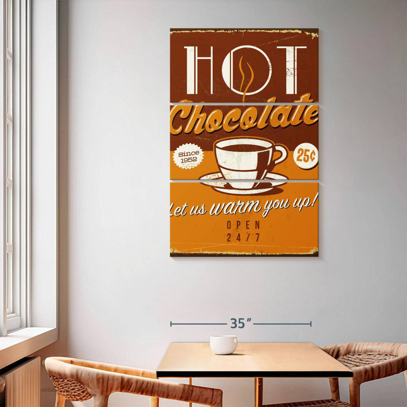 Kema Retro Hot Chocolate Wall Sign, 65" H x 42" W