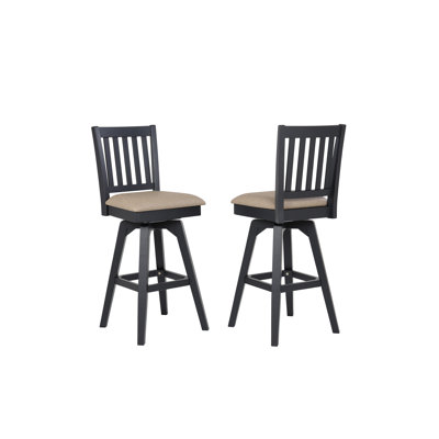 Solid Wood Mission Back Swivel Bar Stool