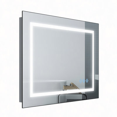 48X36" LED Bathroom Mirror,3000-6000K Gradient Front And Backlit LED Mirror For Bathroom,3Colors Dimmable,IP54 Enhanced Anti-Fog,Hanging Plates Wall Mount Lighted Mirror(Only Mirrors, Not Cabinets)