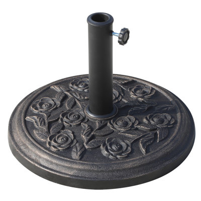 Outsunny 9kg Garden Parasol Base for 38mm or 48mm Poles, Bronze Tone