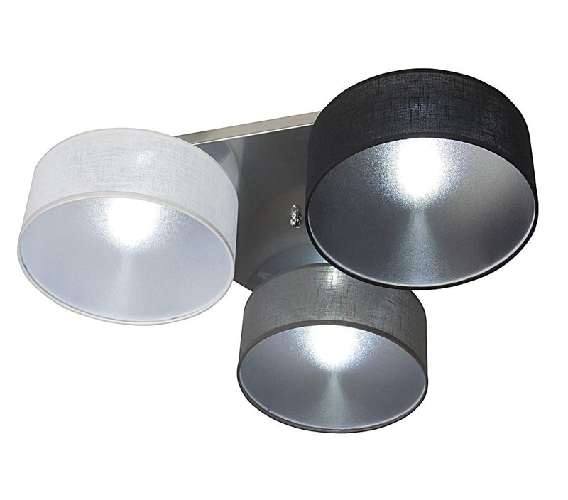 Pulley Fabric Semi Flush Mount, White/Black/Anthracite