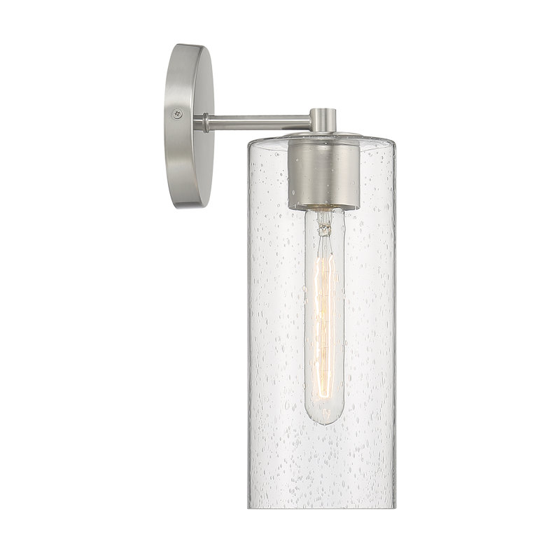 Applique murale Ricci à une lumière en nickel satiné, Nickel satiné