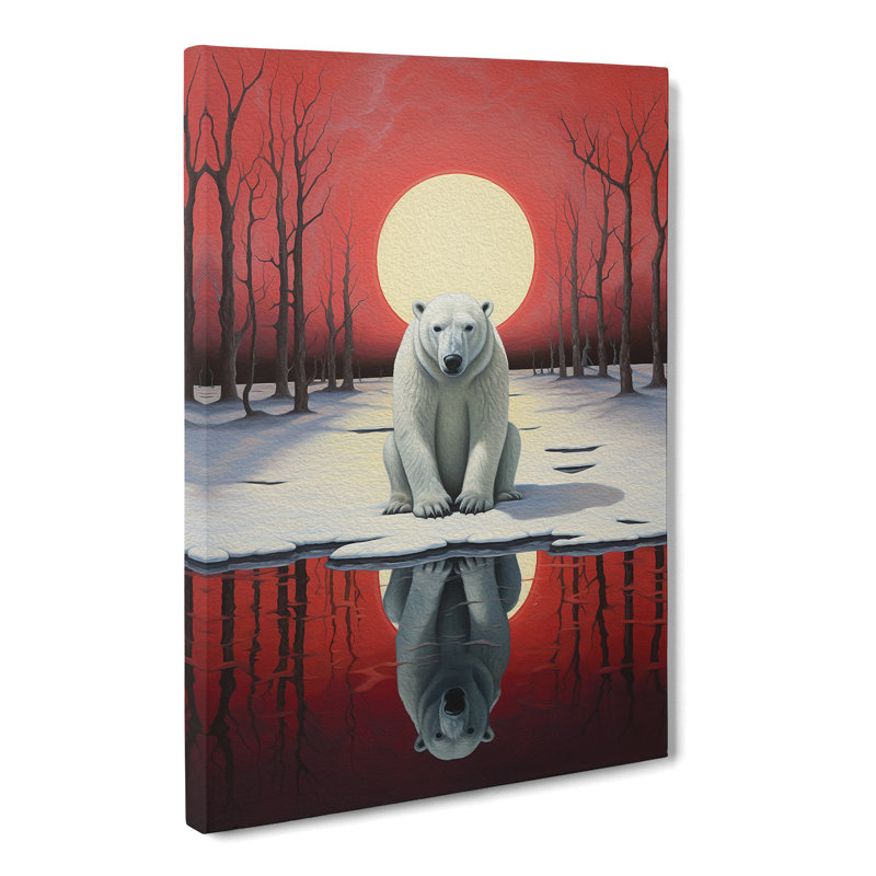 Polar Bear Surrealism - Wrapped Canvas, 50cm H x 35cm W x 3cm D