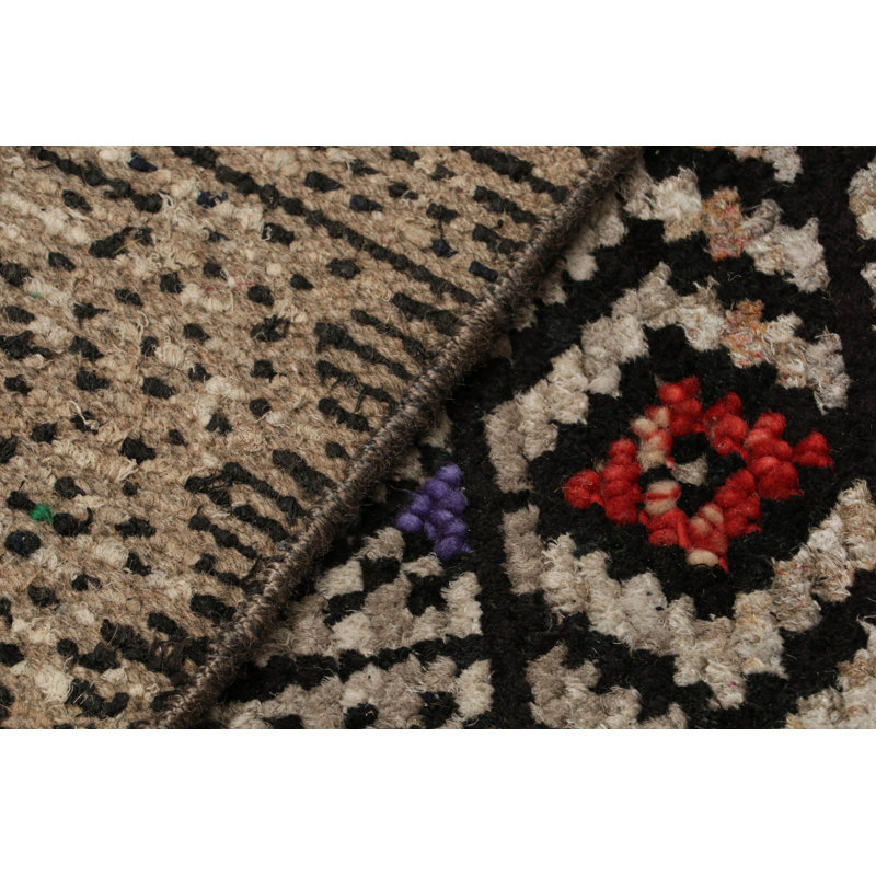 Moroccan Hand Knotted Geometric Area Rug, Rectangle 6' x 9'
