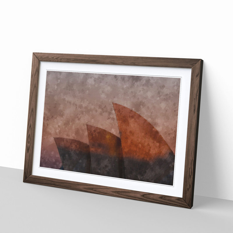 The Sydney Opera House - Picture Frame Painting Print, 62cm H x 87cm W x 2cm D, Walnut Framed