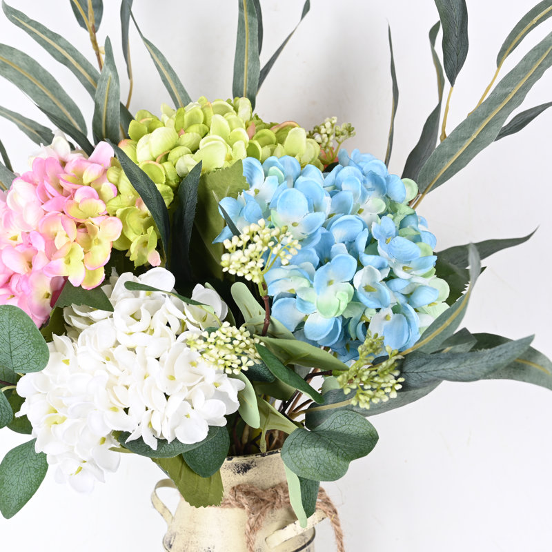 Artificial Hydrangeas Floral Arrangement in Pot