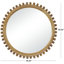 Miroir mural doré en bois de manguier avec détails perlés, 35 po x 2 po x 35 po