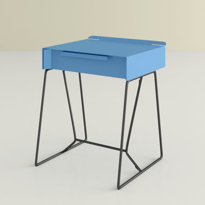 Isay Steel Top End Table with Storage