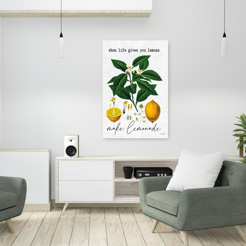 «Make Lemonade», art abstrait contemporain de fruits, H 36 po x l 24 po