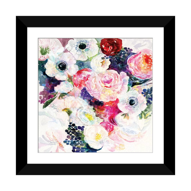 « abondance bouquet » par stéphanie corfee, impression sur toile, H 16 po x l 16 po x P 1 po, Papier d'art encadré noir