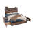 Large Raised-Pattern Storage Bed Frame, Wooden Platform Bed Frame With Multiple Drawer Storage Function, Bedside Socket, Brown Wood (Queen)