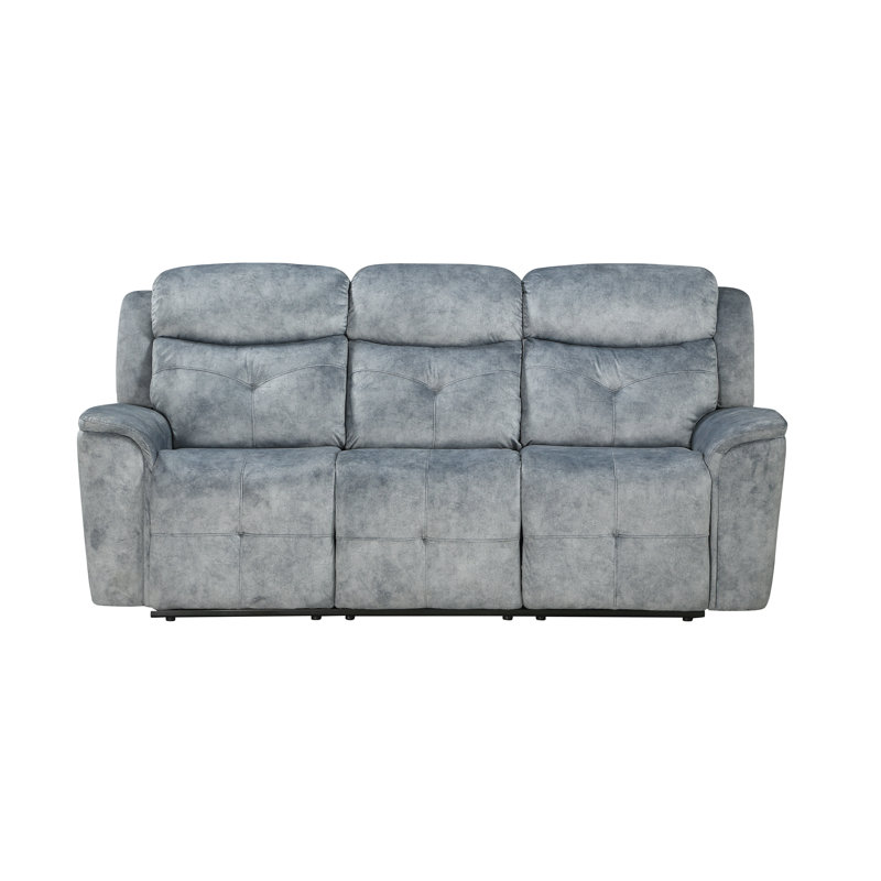 Zahir 75" Flared Arm Reclining Loveseat, Silver Grey
