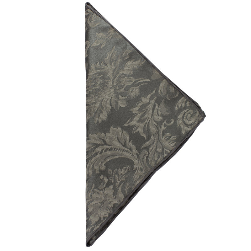 Miranda Polyester Square Napkin, Pewter, 10" W x 10" L