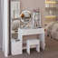 Ensemble de meuble-lavabo à miroir complet avec table de coiffeuse ronde à DEL