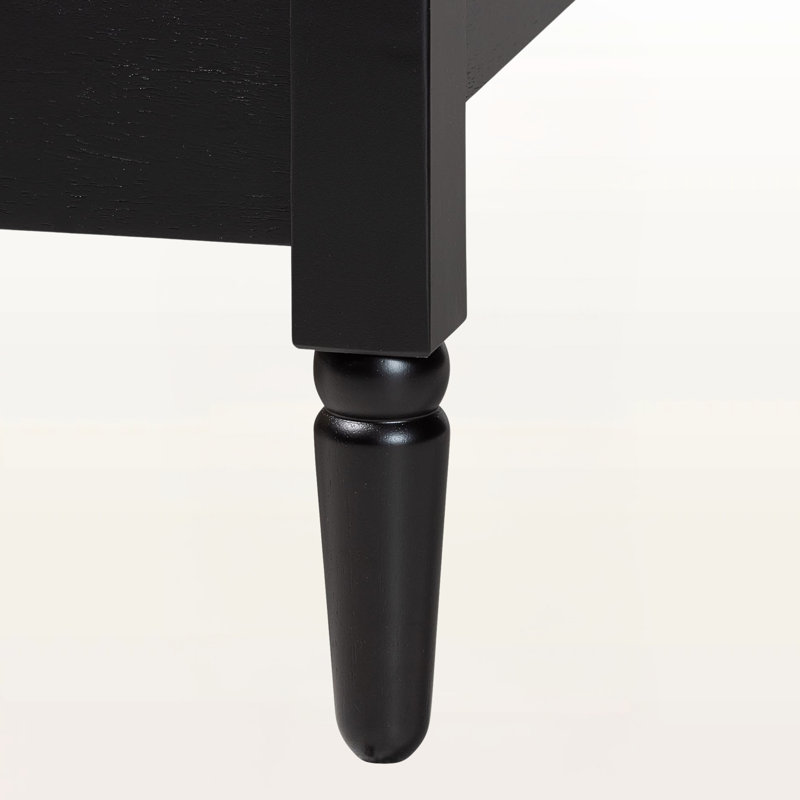 Ethereal Black Spindle Wood Queen Size Platform Bed, Farmhouse Style, 42.14'' H X 62.19'' W X 84.34'' L, Black, Queen