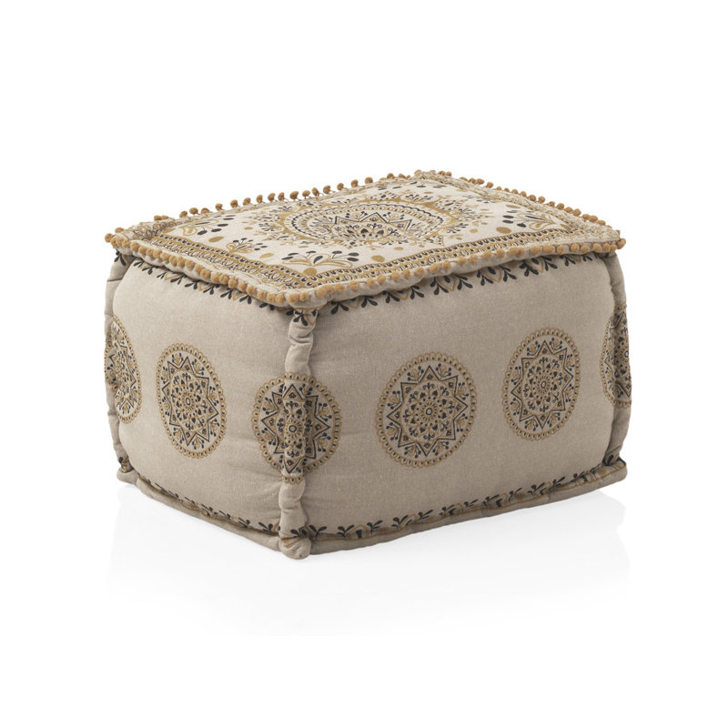 Cassundra 45cm Wide Rectangle Geometric Pouffe Ottoman