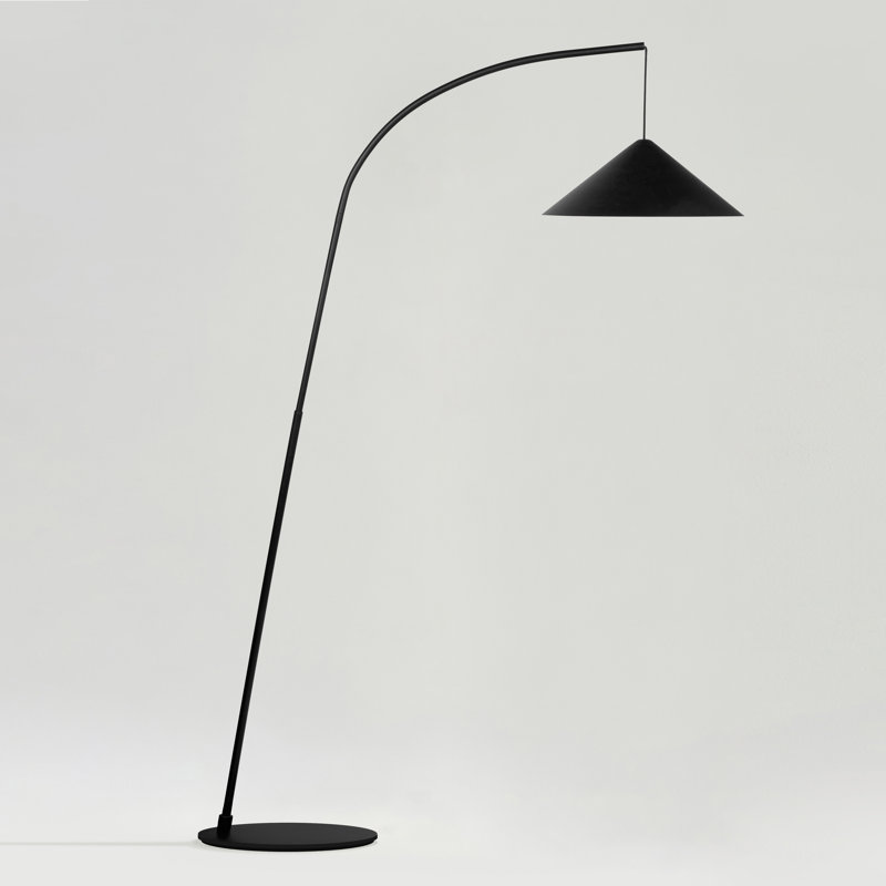 Devin 66 in. Modern LED Arched Standing Floor Lamp With Cone Shaped Metal Shade