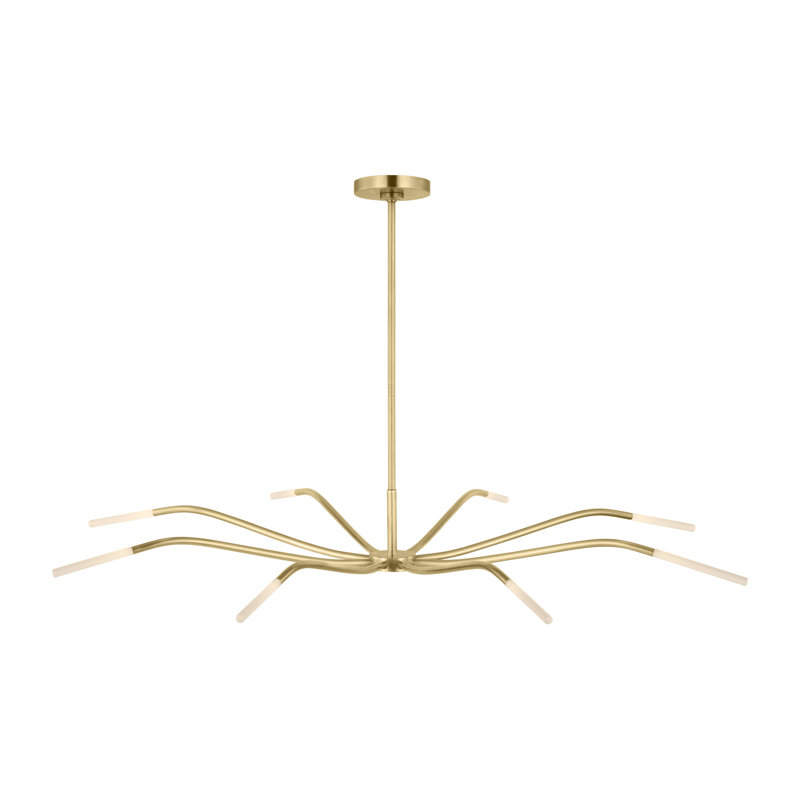 Lajos LED Chandelier, 5.2" H x 50" W x 50" D, Hand-Rubbed Antique Brass, 8 Lights