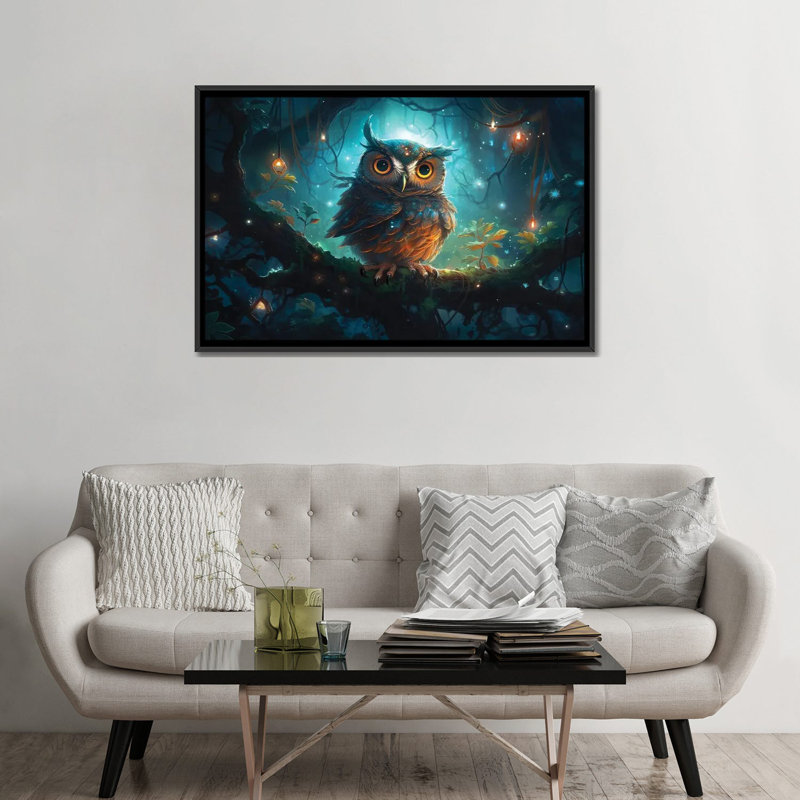 Cosmo, Black Floater Framed Canvas, 32" H x 48" W x 1.5" D