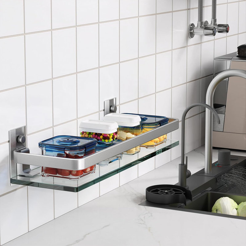 Kaviyon Floating Shelf with Towel Bar