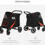 Transport pliable en 1 clic pour les grands chiens de taille moyenne, espace de rangement, résistance aux chocs, panneau en filet, corde, poussette noire pour chien - avantage d'absorption, fenêtre, laisse,
