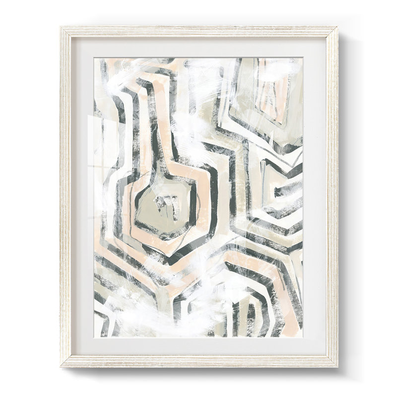 Sand Glyphs I - impression encadrée, H 19,5 po x l 16,5 po, Blanc