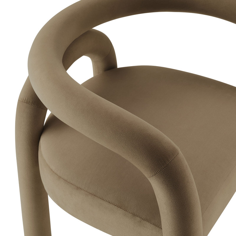 Chaise d'appoint en velours Astrid, Chameau