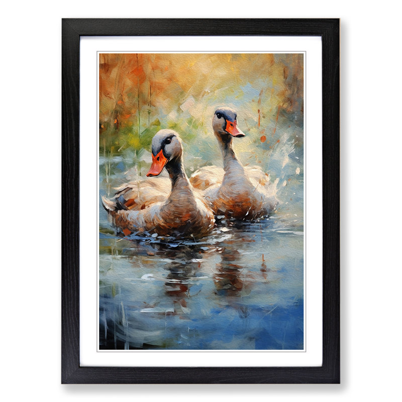 Goose Impressionism Art - Framed Print