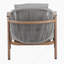 Fauteuil club d'extérieur au fini teck avec coussin taupe texturé, ensemble de 2-480264471-480264465-480264467