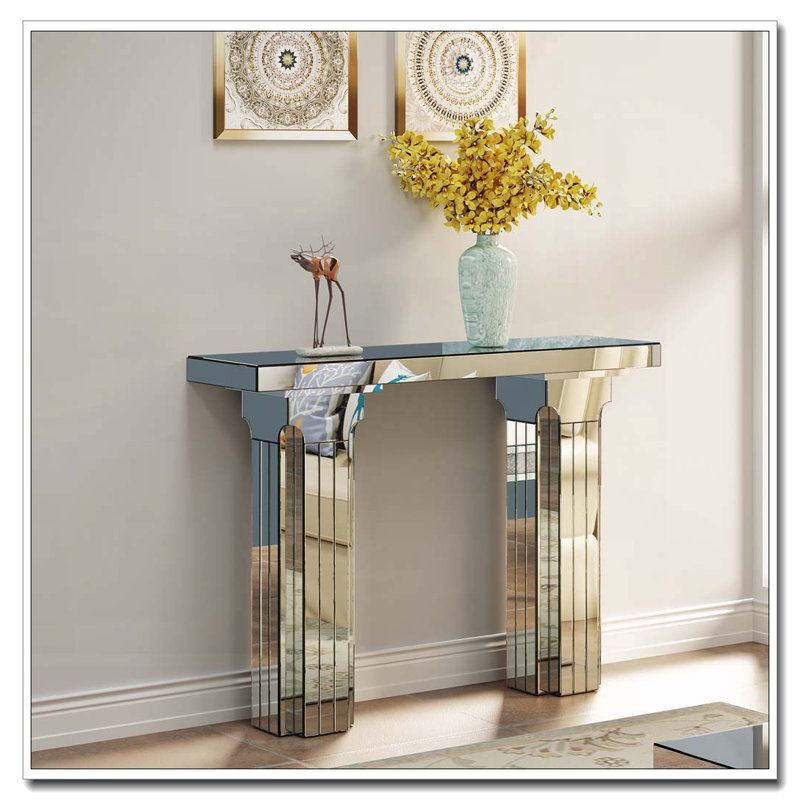 Miroir large avec miroir et miroir argenté