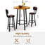 Ensemble de table de bar et tabourets 3 pièces, table ronde de style pub/bistro avec 2 tabourets de bar avec dossier, mobilier de salle à manger haut de style vintage pour cuisine, appartement, bar à domicile-2090223766