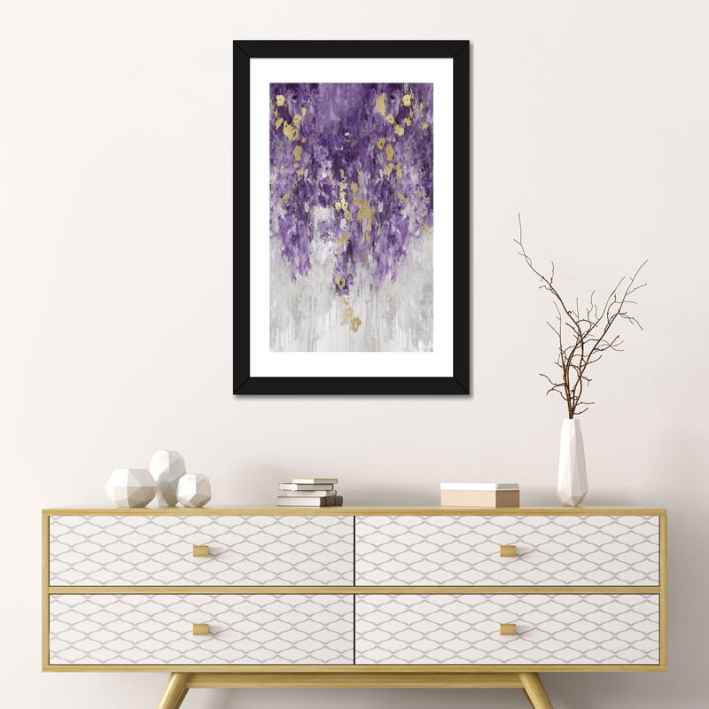 « Cascade Purple » par Nikki Robbins-impression, H 24 po x l 16 po x P 1 po, Cadre noir