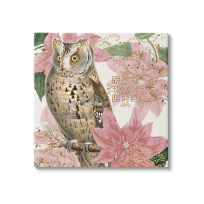 Élégant hibou argenté géométrique flocon de neige rétro collage Daphne Polselli