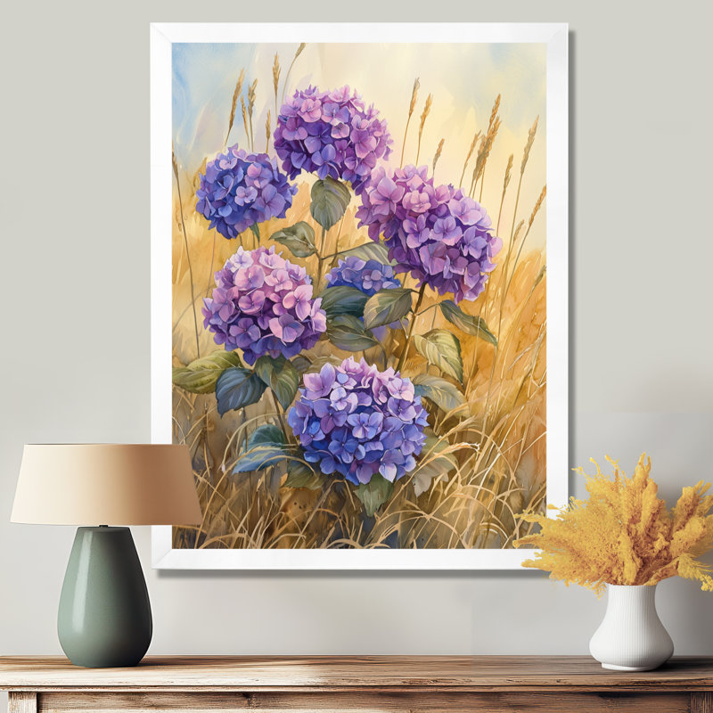 Henning - Art mural sur toile à motif floral, H 32 po x l 24 po, Reproduction encadrée d'une seule photo, Blanc