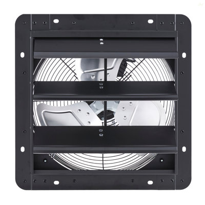 Ventilateur de 14 pouces à obturateur, ventilateur de grenier mural avec régulateur de vitesse variable, 1400 pi3 / min, moteur à courant alternatif, acier robuste, faible bruit pour remise, garage, refroidissement de serre, noir