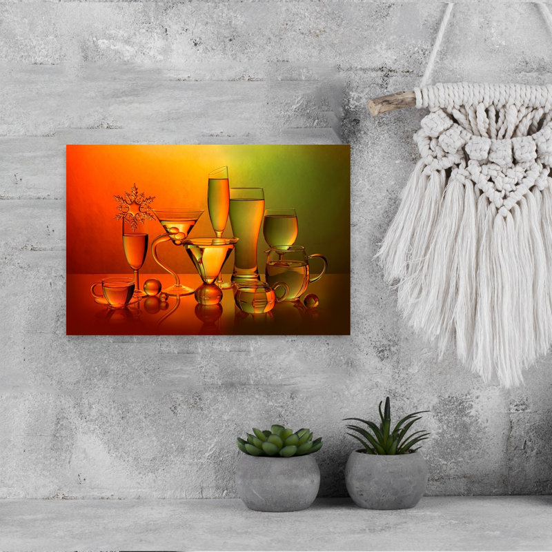 " Colorful Reflections Colorful Elegant Contemporary Wall Art Print " Print, 12" H x 18" W