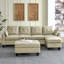 Canapé modulaire avec rangement 3 têtes cloutées-8389299