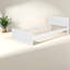 Lit mezzanine double compact avec lit simple, bureau de rangement et garde-robe en bois massif