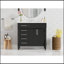 Meuble-lavabo de 36 po avec lavabo en résine supérieur, armoire de rangement autoportante avec 2 tiroirs et un tiroir basculant, ensemble de meuble-lavabo avec cadre en bois massif, tablette à hauteur réglable-77845353