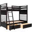 Lit simple superposé au-dessus avec rangement supplémentaire pour les tiroirs - Aménagement fonctionnel de la chambre à coucher Deux meubles solides et stables-50788322