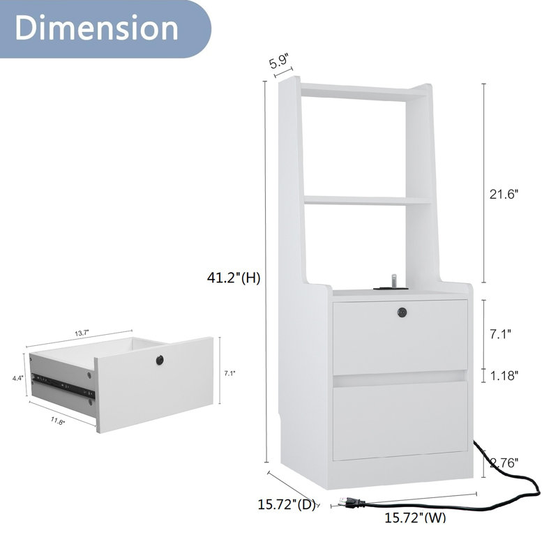 Butoves 15.72'' W Nightstand