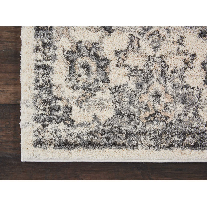 Tapis crème d'inspiration persane Lashanda, Tapis de couloir 2 pi 2 po x 7 pi 6 po