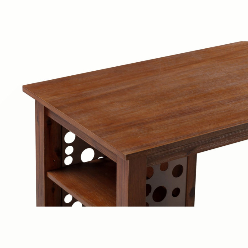 Table de bar rectangulaire Bada de 47 po avec 3 tablettes et accents métalliques