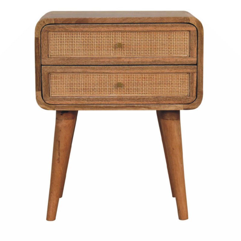 Spofford 17.72'' W Wood+Rattan Nightstand