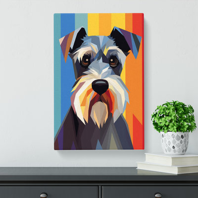 Schnauzer Minimalism No.2 - Wrapped Canvas
