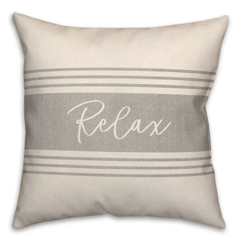 Housse et insert de coussin pour l'extérieur Relax Linen 9, gris, 16 po x 16 po